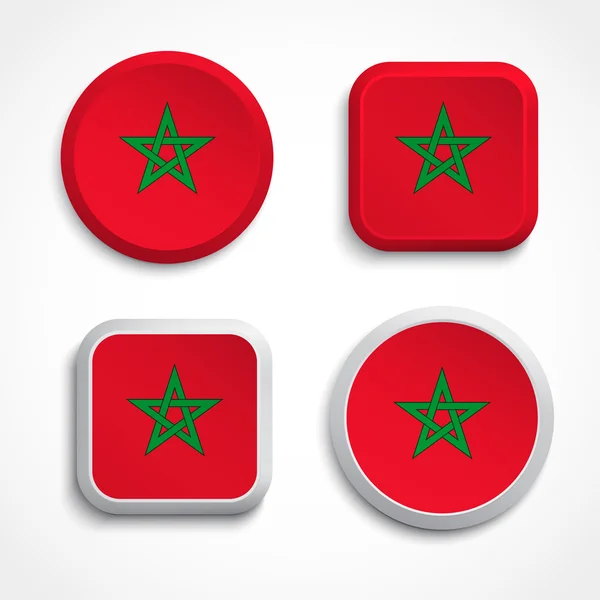 Boutons drapeau Maroc — Image vectorielle