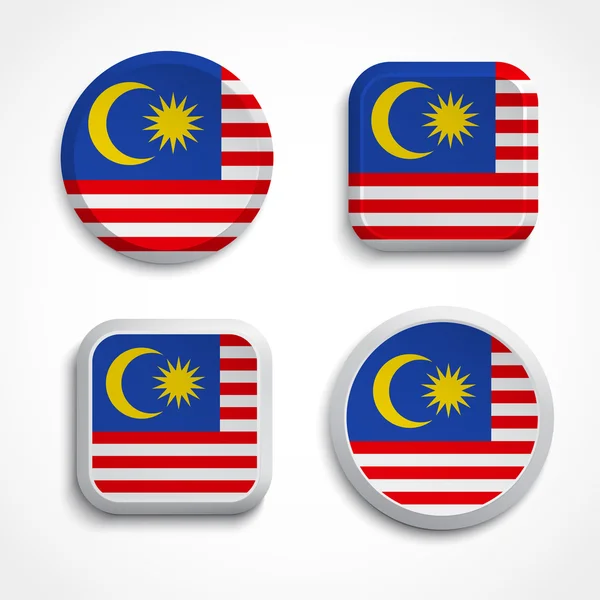 Μαλαισία σημαία κουμπιά — Διανυσματικό Αρχείο
