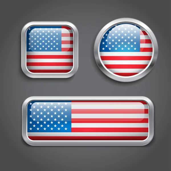 Флагманские кнопки США — стоковый вектор