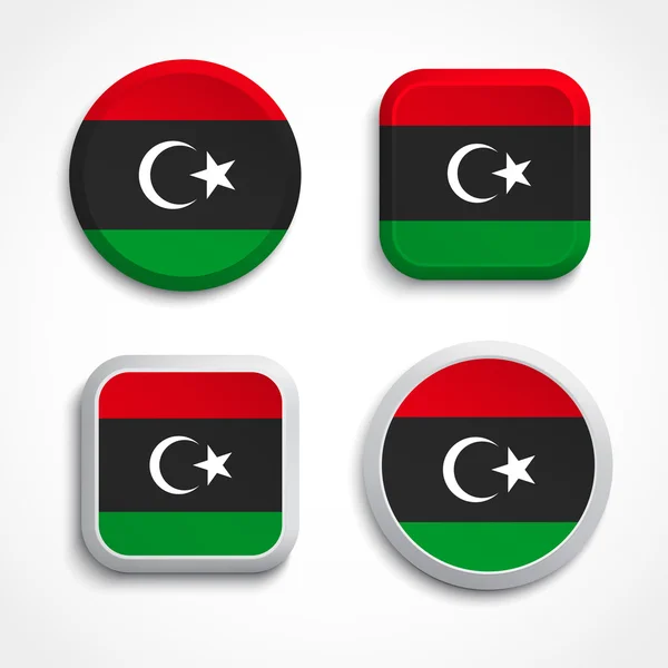 Symbole der libyschen Flagge — Stockvektor