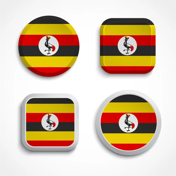 Symbole der Flagge Ugandas — Stockvektor