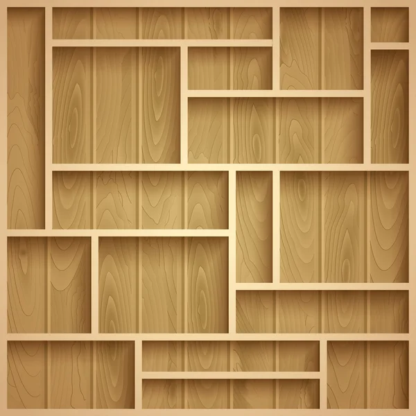 Wooden shelves — Stock Vector