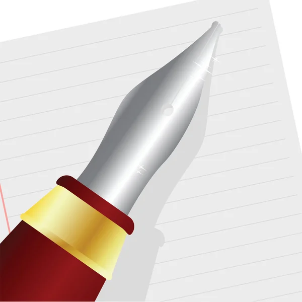 Pen en Opmerking papier — Stockvector