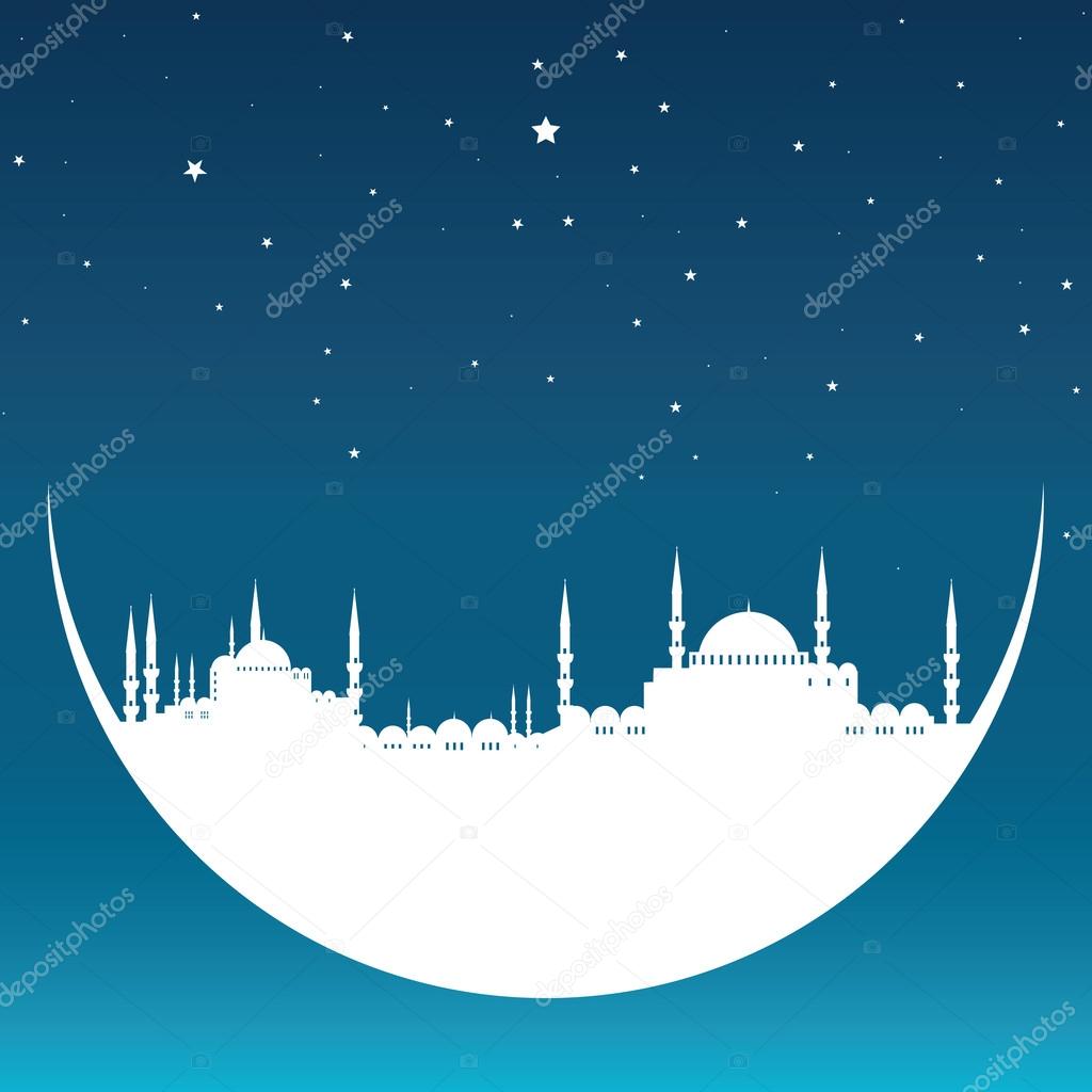 Moon with Mosque