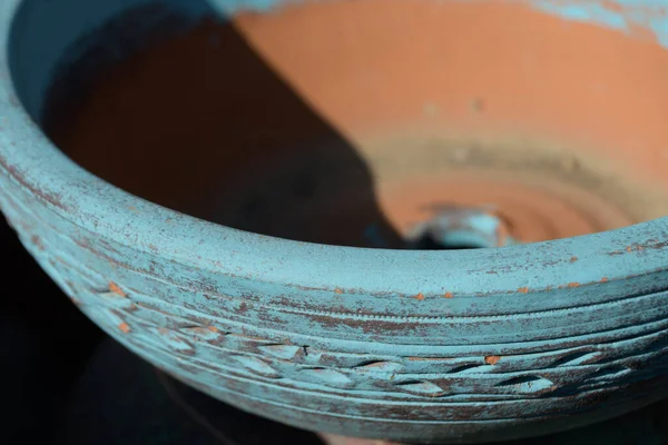 Szczegóły Niebieskiego Garnka Ceramicznego Warsztacie Starym Mieście San Diego Kalifornia — Zdjęcie stockowe