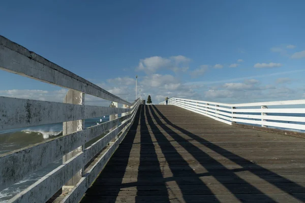 Árnyékok Crystal Pier Egy Reggel Karácsonyi Ünnepek Alatt San Diego — Stock Fotó