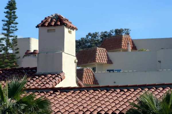 Multiple Levels Tile Roofs Coast Boulevard Jolla San Diego — Stock Photo, Image