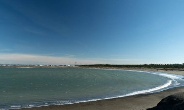 Yarım Ay Körfezi Panoraması Westhaven Sahil Parkı, Grays Harbor, Washington
