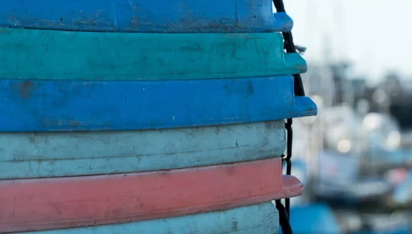 Упакованные Пластиковые Коробки Ожидании Рыбы Льда Порту Вестхейвена Грей Харбор — стоковое фото
