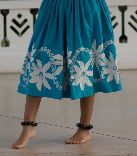 Beine Von Hula Tänzern Bei Einem Auftritt Waikoloa Big Island — Stockfoto