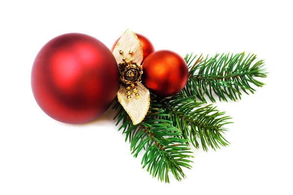 Vela de Natal e decorações Isolado . — Fotografia de Stock
