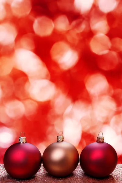 Christmas baubles with bokeh background. Still life. — Stock Photo, Image