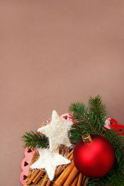 Sfondo natalizio con decorazioni. — Foto Stock