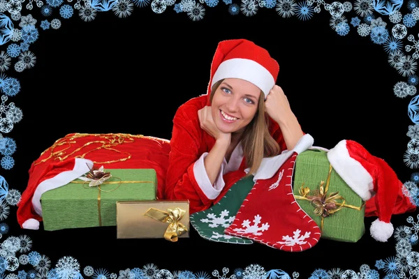 Happy woman with presents — Stock Photo, Image