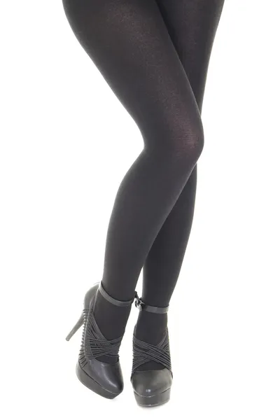 Sexy legs in black tights — Stock Photo, Image