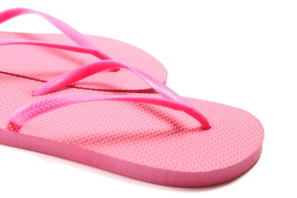 粉红色的夏季拖鞋白上的图片 — 图库照片