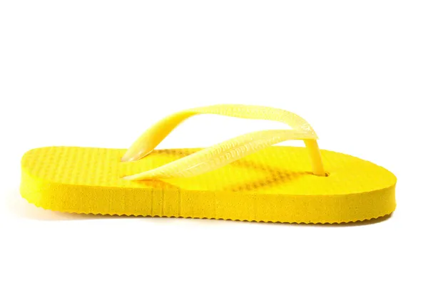 Yellow summer flip flop isolated on white — Stock Photo, Image