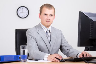 businessman using personal computer in office