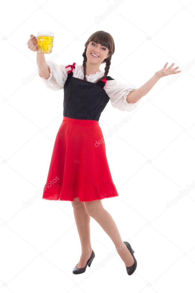 Bavarian girl with cup of beer