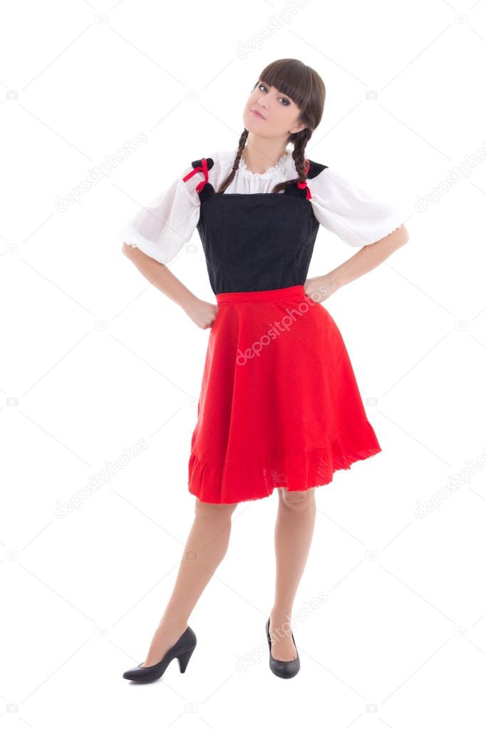 german woman in typical bavarian dress dirndl