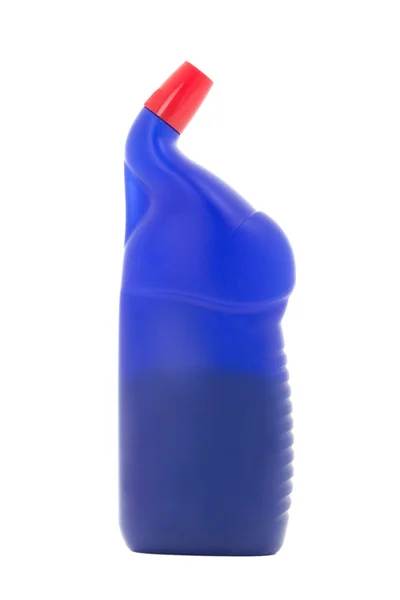 Botella de plástico azul de detergente aislado en blanco —  Fotos de Stock