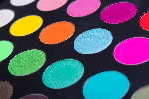 Make-up bunte Lidschatten-Palette Nahaufnahme — Stockfoto