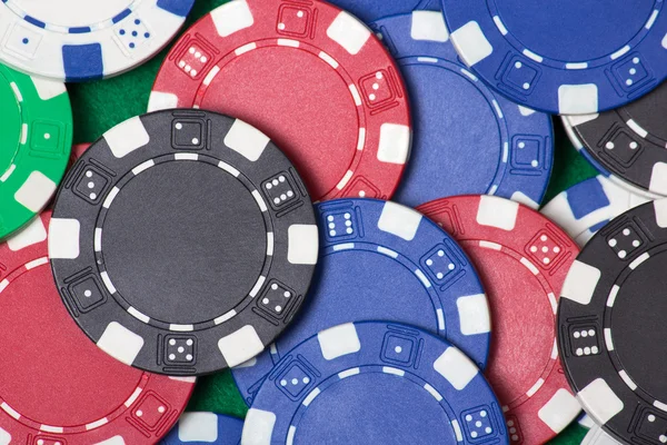 Close up of colorful poker chips — Stock Photo, Image