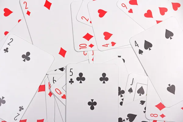 Close up of playing cards with numbers — Stock Photo, Image