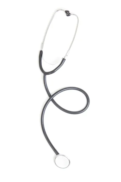 Černý stetoskop izolované na bílém pozadí — Stock fotografie