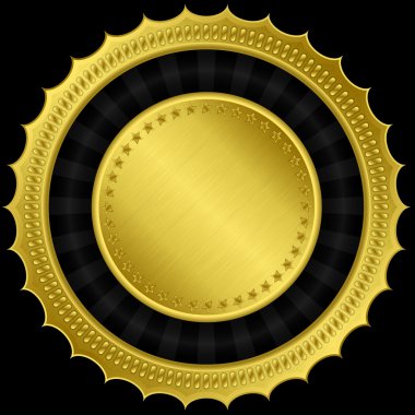 Altın şerit, vektör çizim ile altın boş etiket