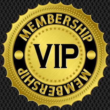 Vip altın etiketi ile kurdele, vektör çizim