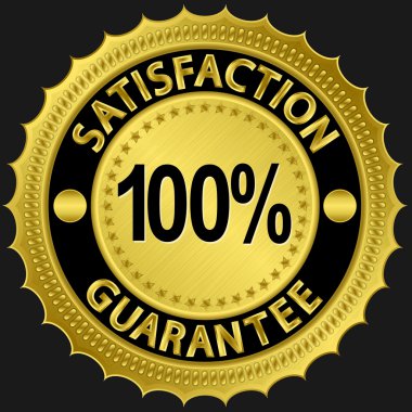 yüzde 100 memnuniyeti altın şerit işaretiyle garanti, illüstrasyon vektör