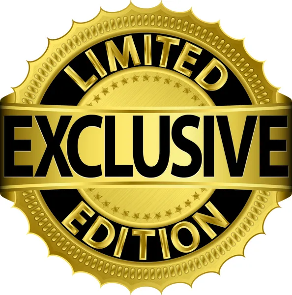 Limited edition exclusive golden label,vector illustration — Stock Vector