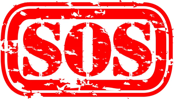 Grunge Sos Stempel, Vektorillustration — Stockvektor