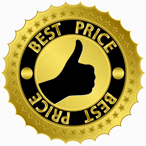 Bester Preis Goldenes Etikett, Vektorabbildung — Stockvektor