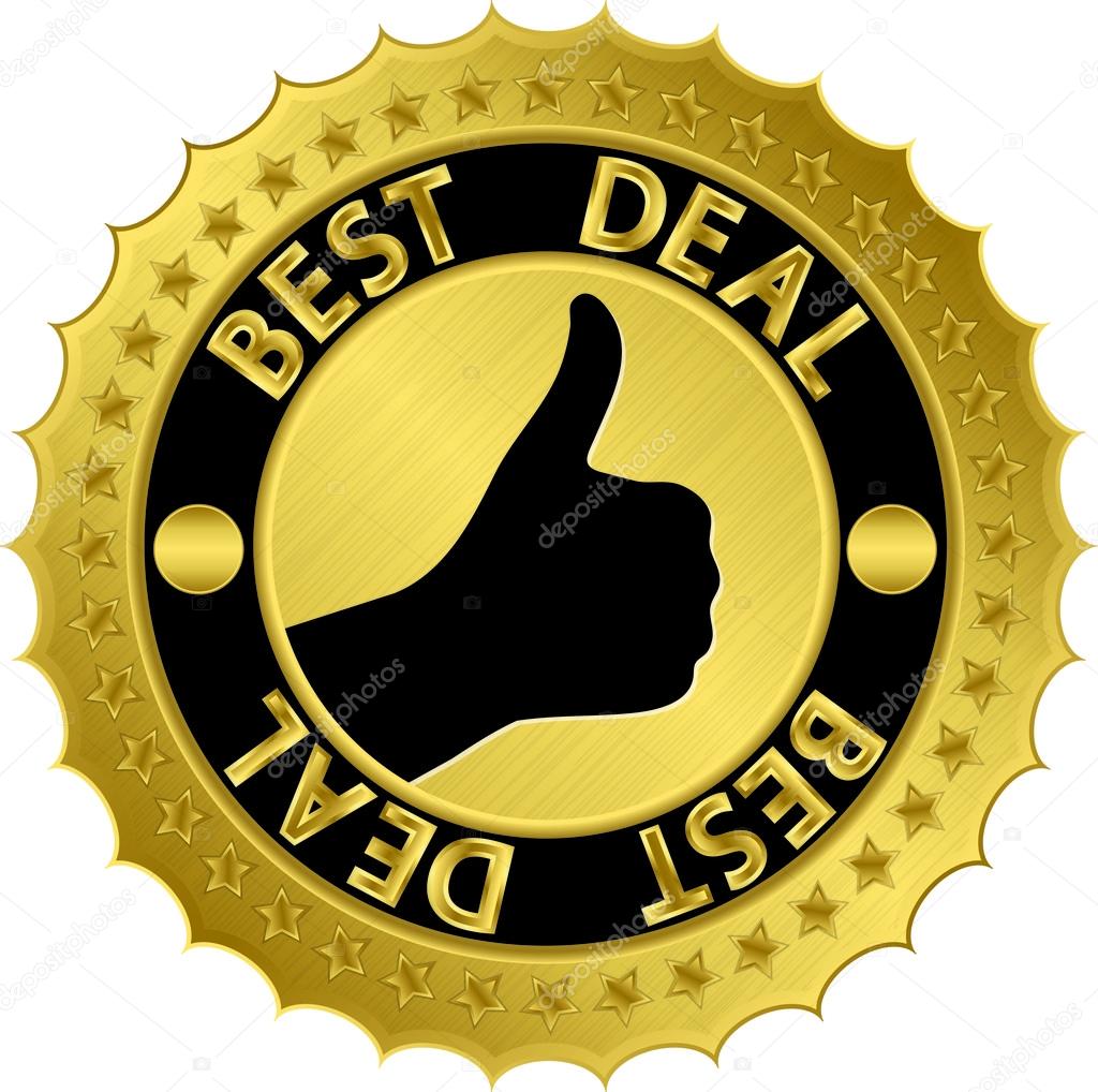 Best deal golden label, vector illustration