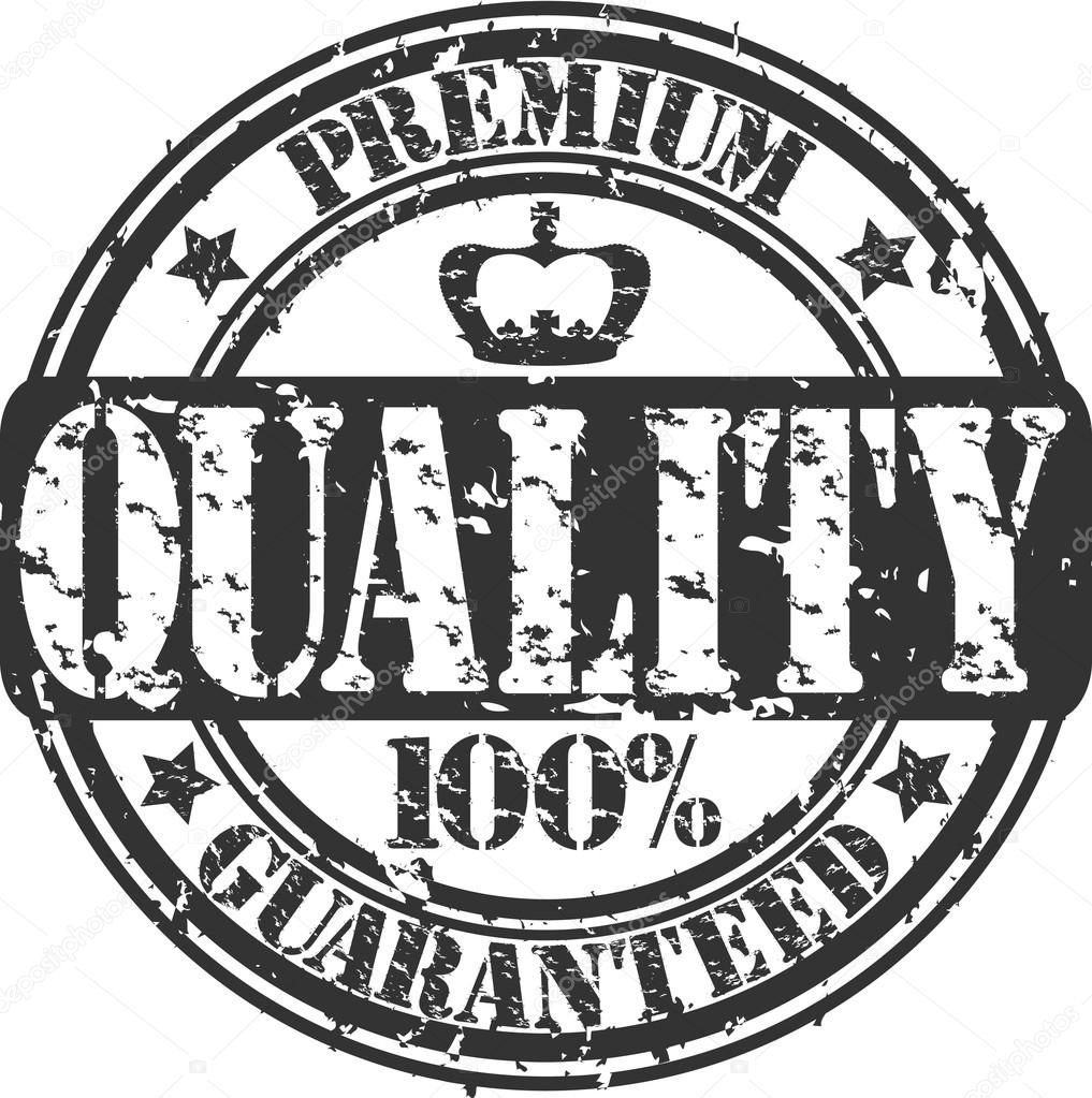 Grunge premium quality guaranteed rubber stamp, vector illustration