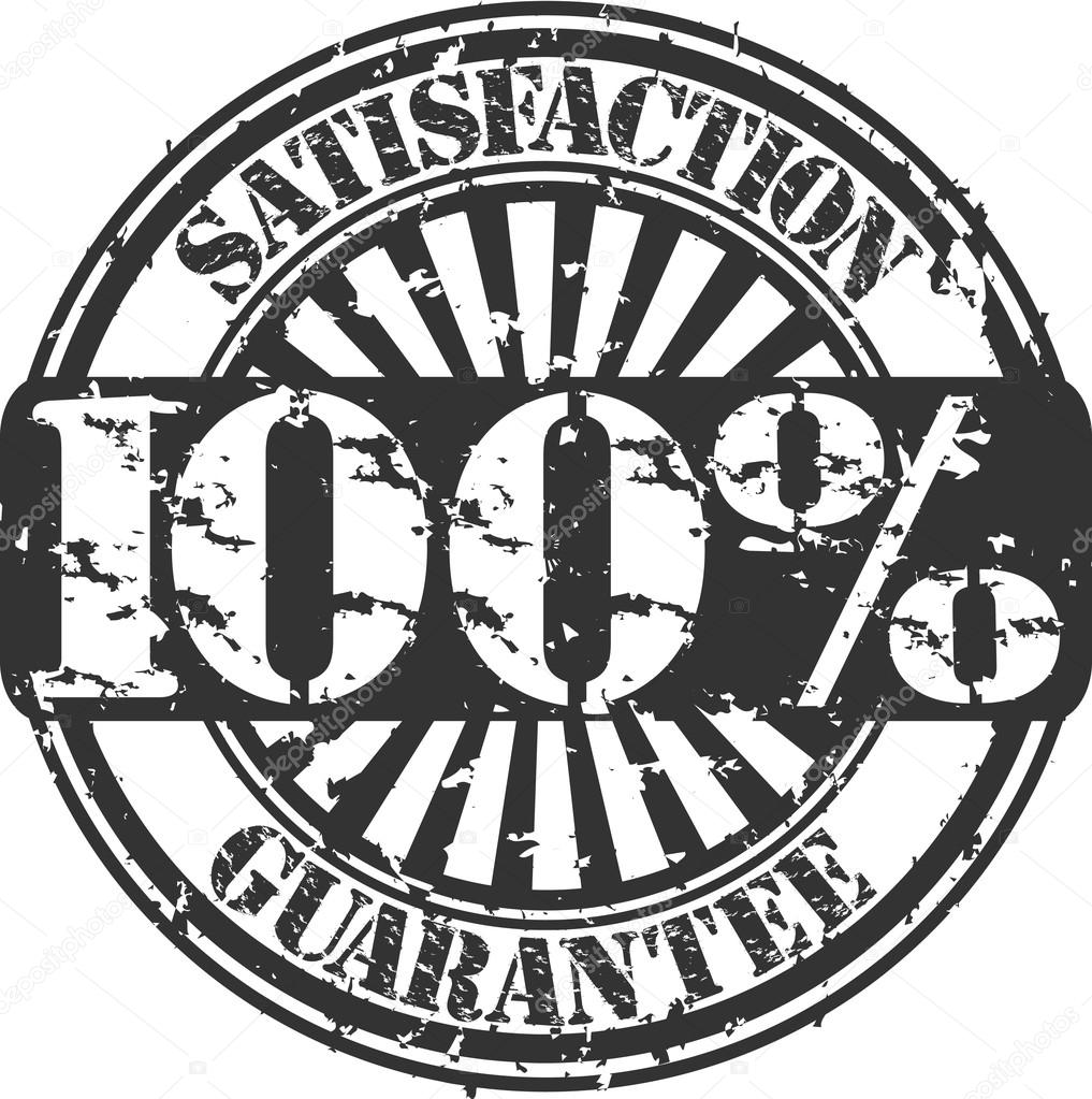 100 percent satisfaction guarantee rubber stamp
