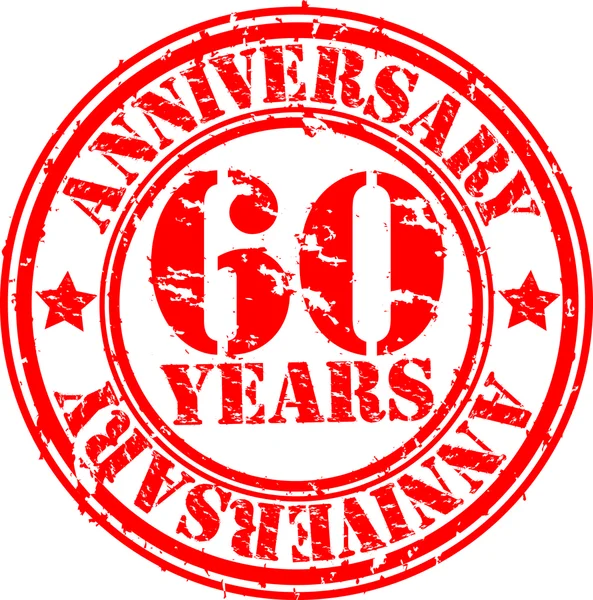 Grunge 60 years happy birthday rubber stamp illustration — ストック写真