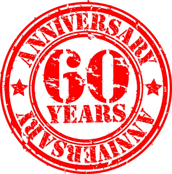 Grunge 60 years happy birthday rubber stamp illustration — 스톡 사진