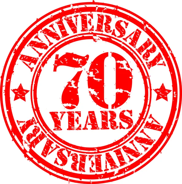 Grunge 70 years happy birthday rubber stamp illustration — Stock Photo, Image