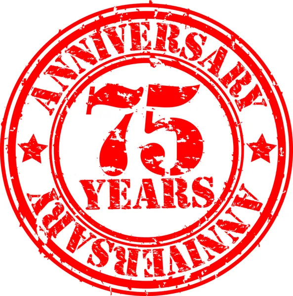 Grunge 75 years happy birthday rubber stamp illustration — Stock fotografie