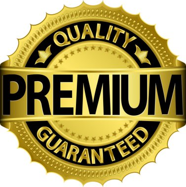 Premium Kalite Garantili golden etiket, vektör çizim