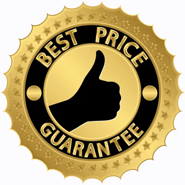 Best price guarantee golden label, vector illustration — Stock Vector
