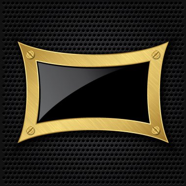 Altın doku kare vida, vektör çizim