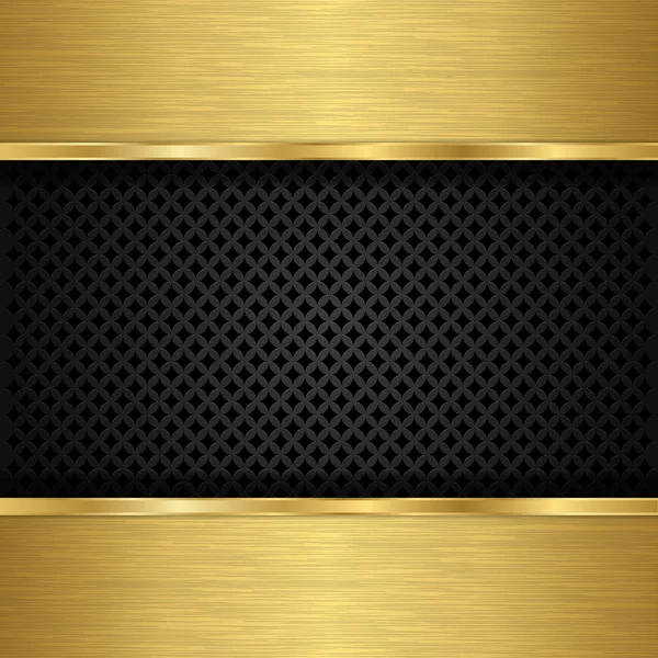 Abstract golden background with metallic speaker grill, vector illustration — Stock Vector