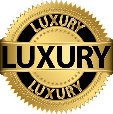 lüks altın etiket, vektör çizim