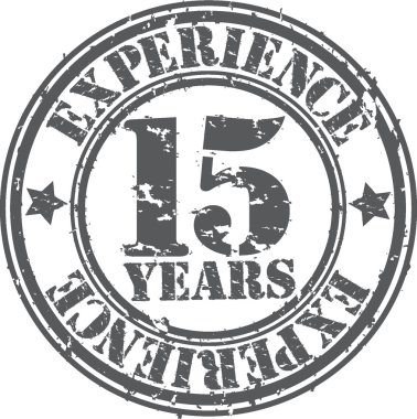 Grunge 15 yıllık bir deneyim pencere boyutu, vektör çizim