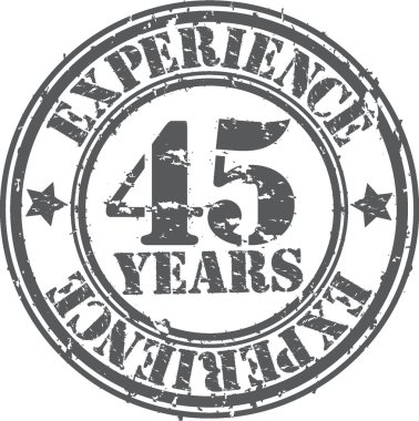 Grunge 45 yıllık deneyim pencere boyutu, vektör çizim