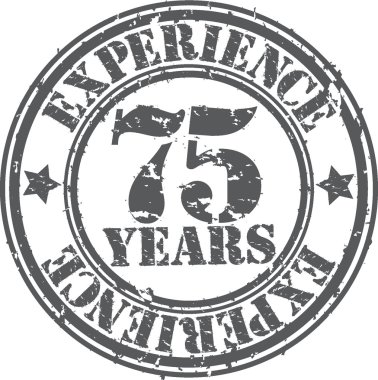 Grunge 75 yıllık deneyim pencere boyutu, vektör çizim